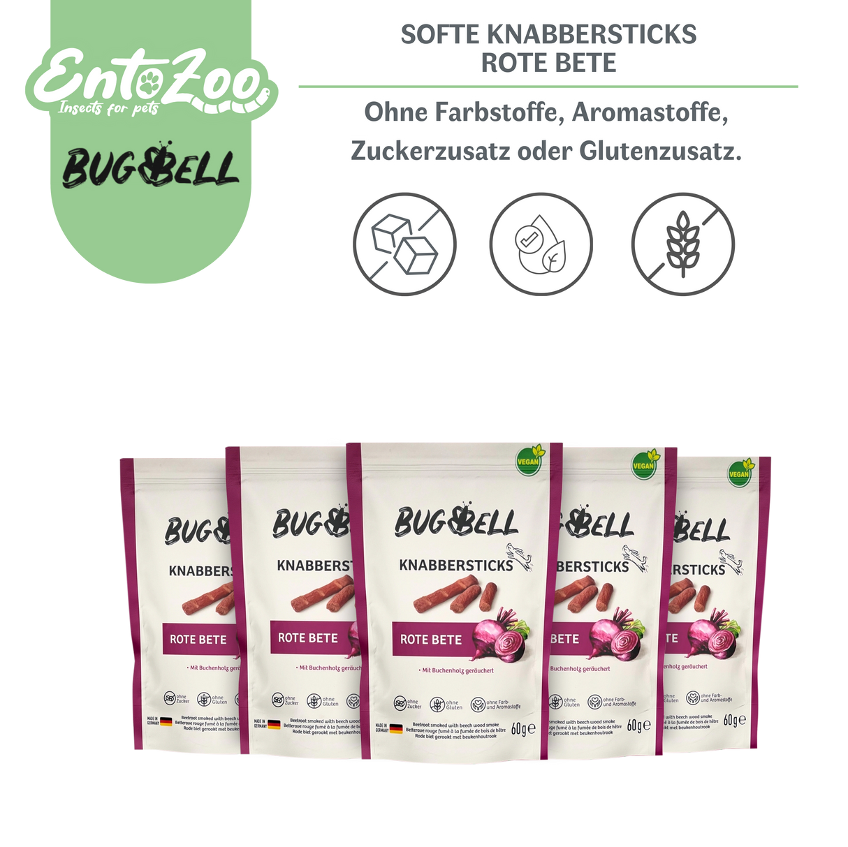 BugBell - Softe Hunde Knabbersticks - Rote Bete