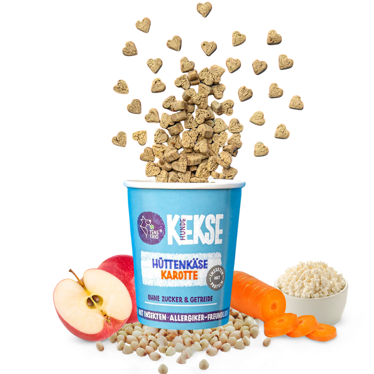Tenetrio Hundekekse Hüttenkäse Karotte Verdauungsproblem Magen Allergie