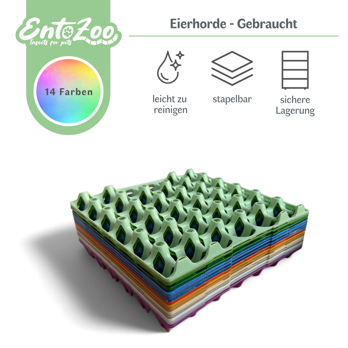 Eierhorde 290 x 290mm - für 30 Hühnereier (max. 46mm) - verschiedene Farben