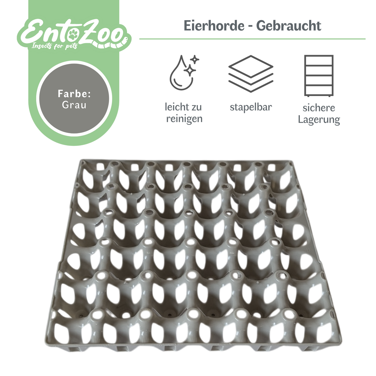 Eierhorde 290 x 290mm - für 30 Hühnereier (max. 46mm) - verschiedene Farben