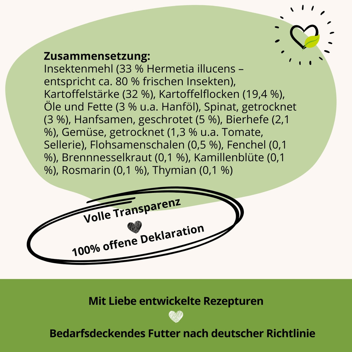 BugBell - Hundekeks - Entspannung und Beruhigung - Bugkeks Spinat & Hanf 150g