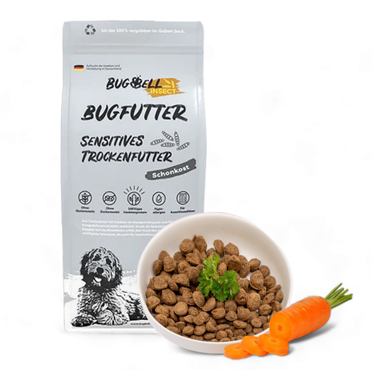 Bugbell - Trockenfutter - Schonkost bei Unverträglichkeiten 900g