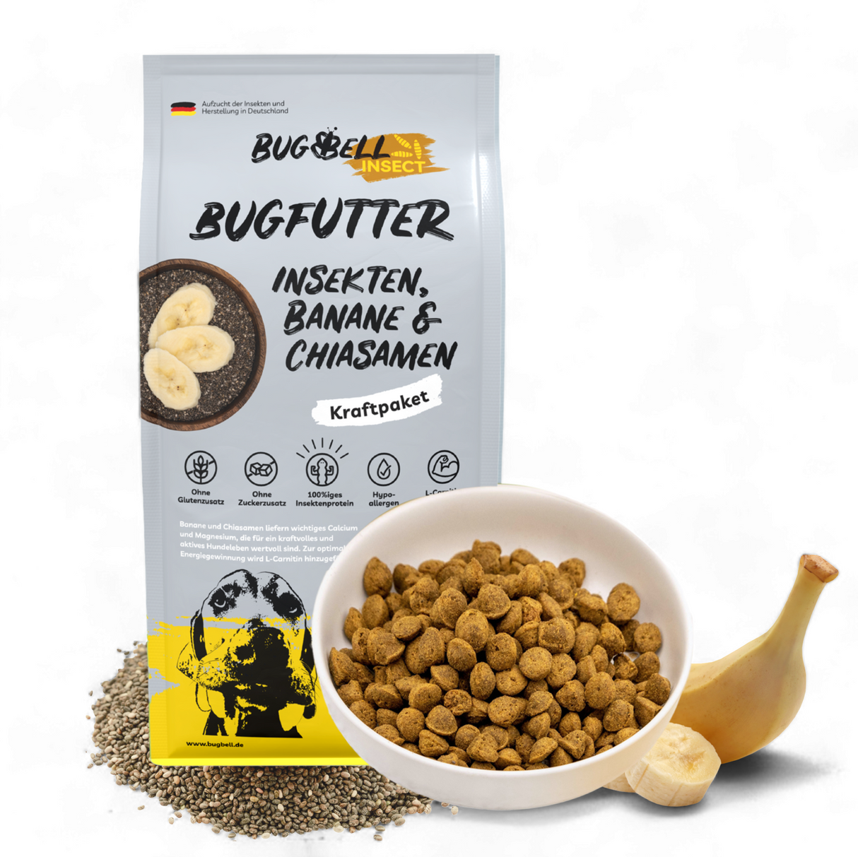 BugBell Dry Food - Power & Energy - Banana & Chia Power Mix 900g