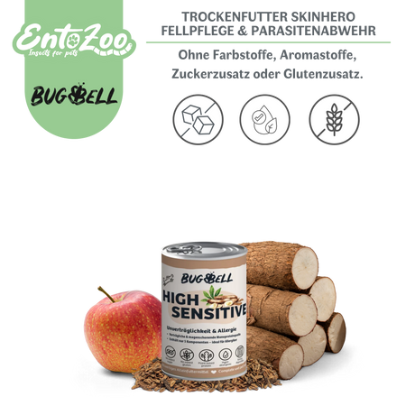 Bugbell - Nassfutter für Hunde - HighSensitive - Unverträglichkeit & Allergie 400g