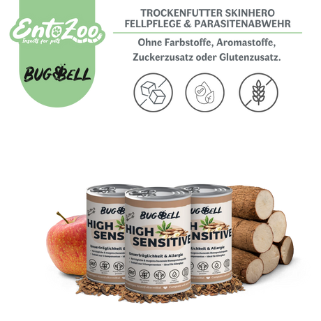 Bugbell - Nassfutter für Hunde - HighSensitive - Unverträglichkeit & Allergie 400g