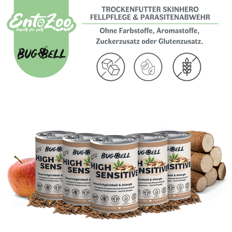 Bugbell - Nassfutter für Hunde - HighSensitive - Unverträglichkeit & Allergie 400g