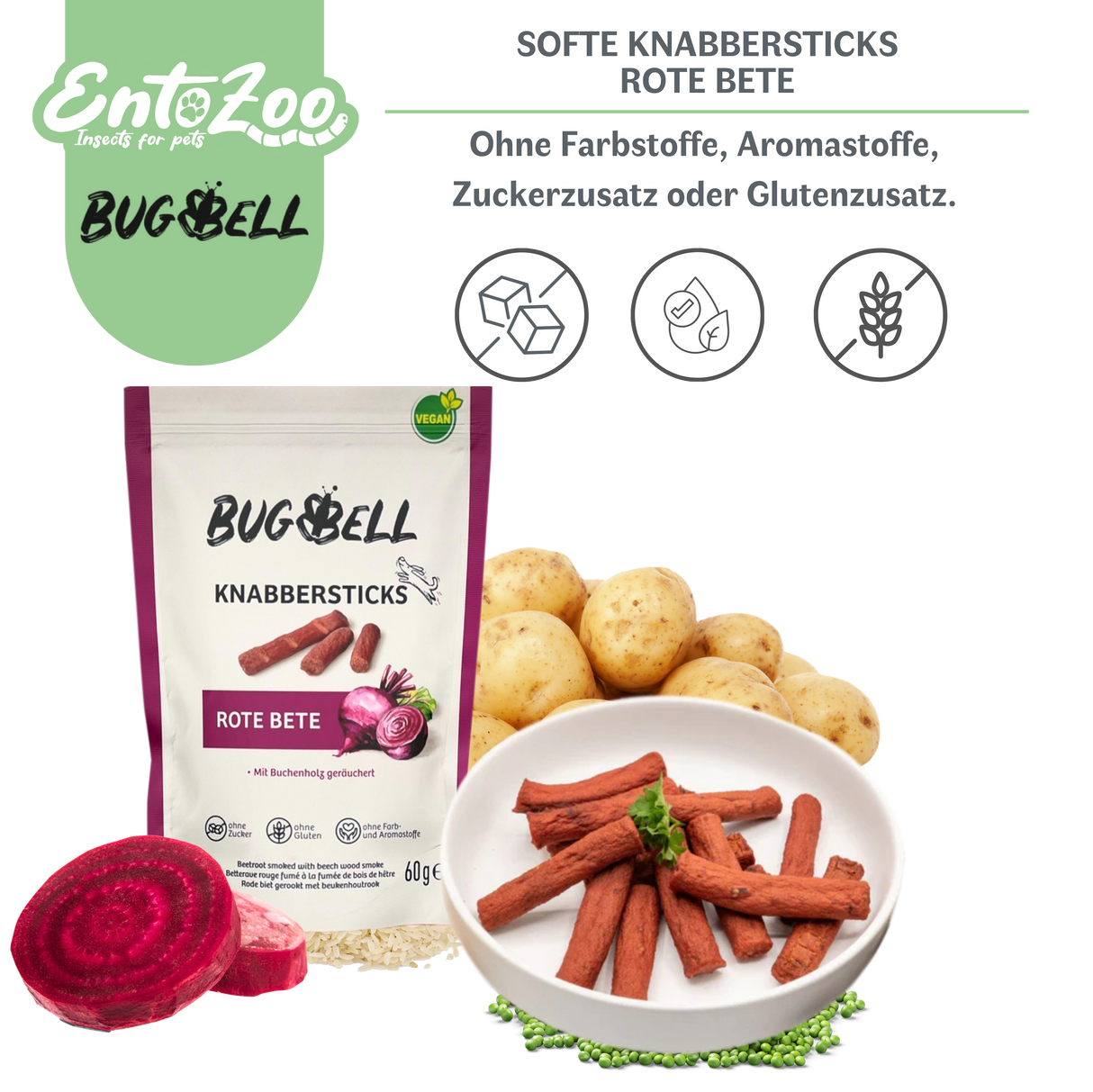BugBell - Softe Hunde Knabbersticks - Rote Bete