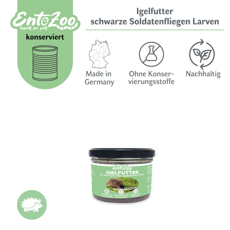 EntoZoo - Igelfutter im Glas - schwarze Soldatenfliegen Larve