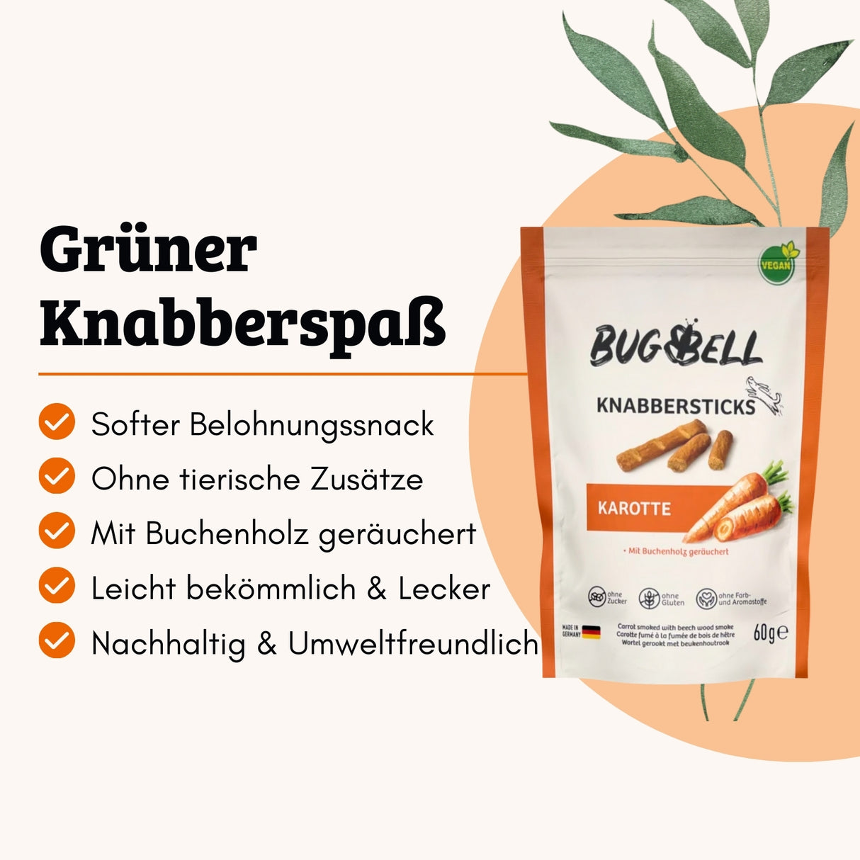 BugBell - Softe Hunde Knabbersticks - Karotte