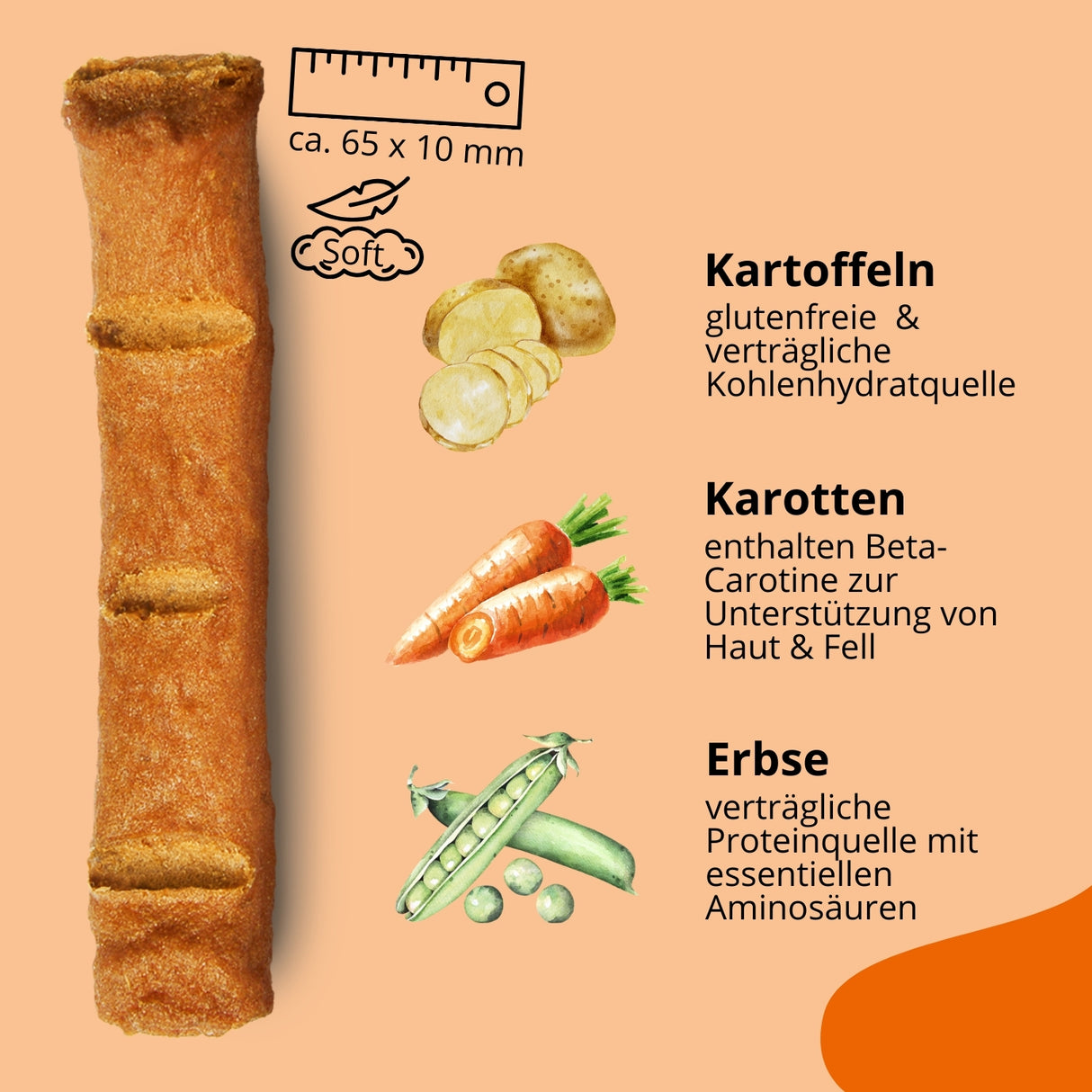 BugBell - Softe Hunde Knabbersticks - Karotte