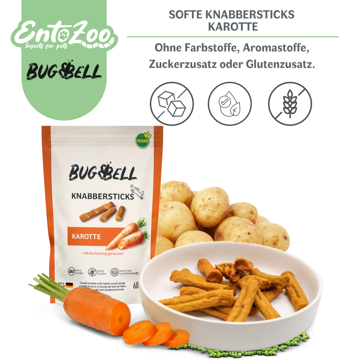 BugBell - Softe Hunde Knabbersticks - Karotte