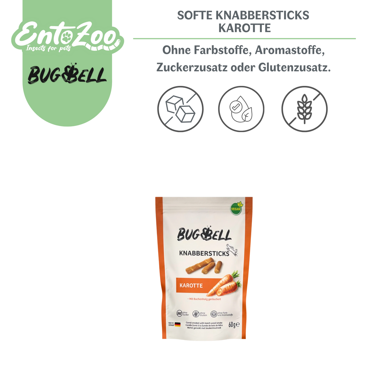 BugBell - Softe Hunde Knabbersticks - Karotte