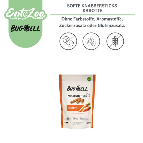 BugBell - Softe Hunde Knabbersticks - Karotte - vegan