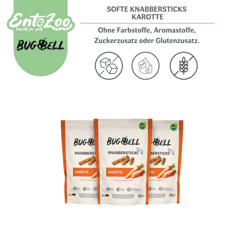 BugBell - Softe Hunde Knabbersticks - Karotte - vegan