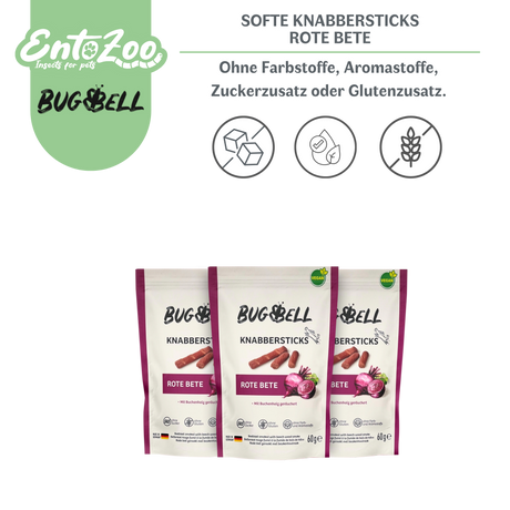 BugBell - Softe Hunde Knabbersticks - Rote Bete