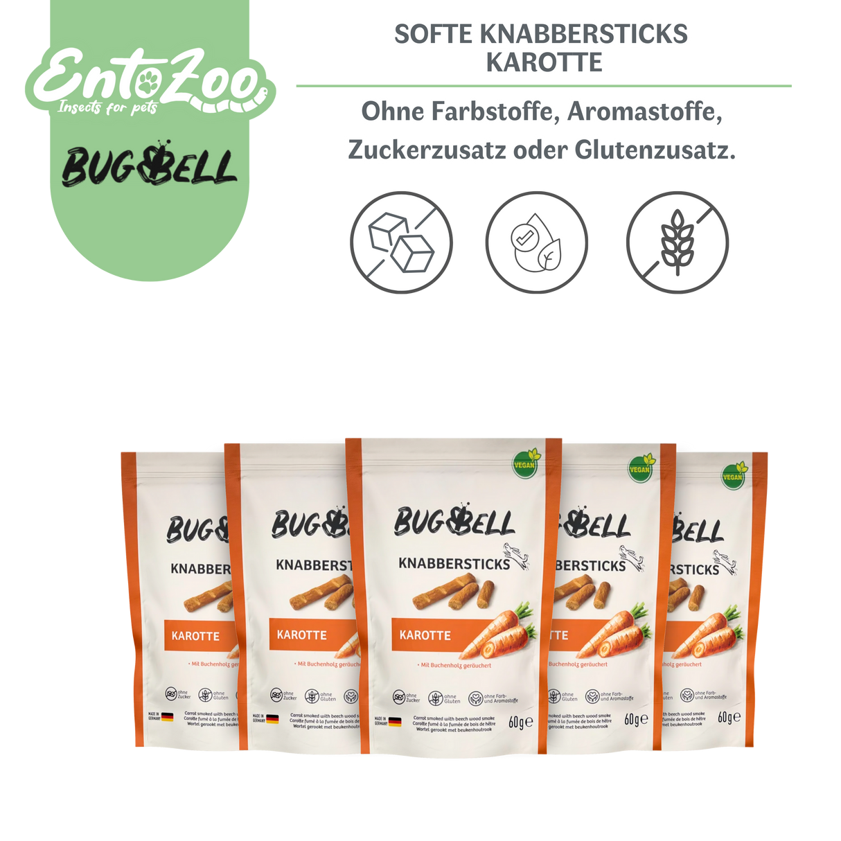 BugBell - Softe Hunde Knabbersticks - Karotte