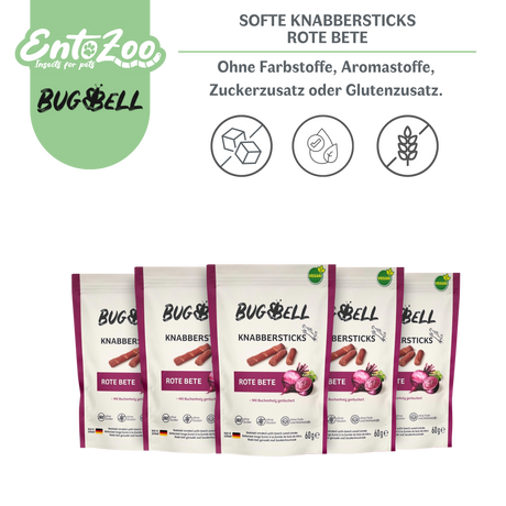 BugBell - Softe Hunde Knabbersticks - Rote Bete