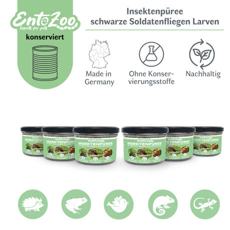 EntoZoo - Insektenpüree im Glas schwarze Soldatenfliege Larven