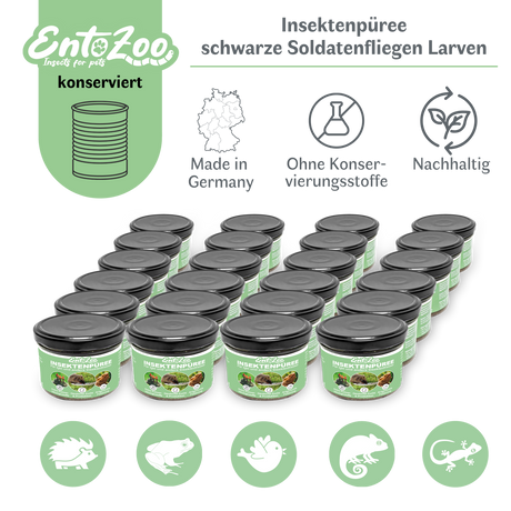 EntoZoo - Insektenpüree im Glas schwarze Soldatenfliege Larven