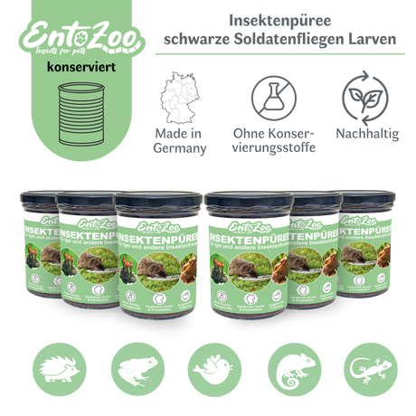 EntoZoo - Insektenpüree im Glas schwarze Soldatenfliege Larven