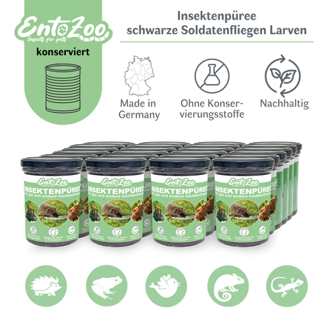 EntoZoo - Insektenpüree im Glas schwarze Soldatenfliege Larven