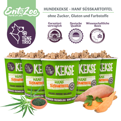 Tenetrio -  Hundekekse Hanf Süßkartoffel Ruhe Ausgeglichenheit stressreduzierend