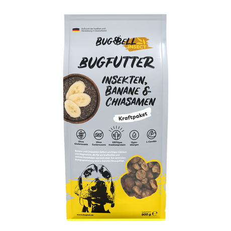 BugBell - Trockenfutter - Kraft und Energie - BugFutter Kraftpaket Banane & Chiasamen 900g