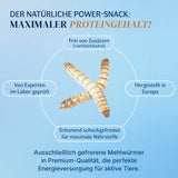 Gefrorene Mehlwürmer einzeln entnehmbar