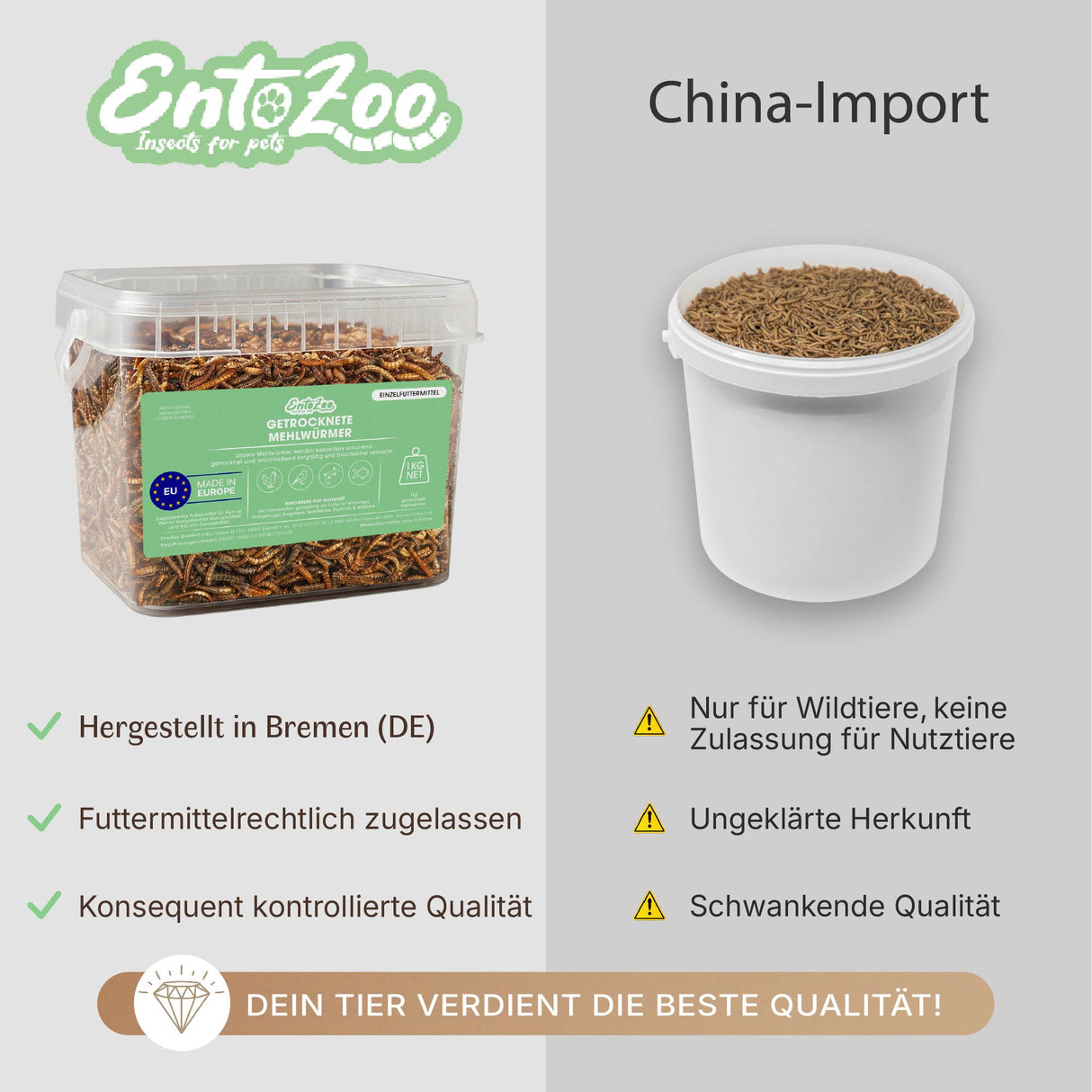 Getrocknete Mehlwürmer