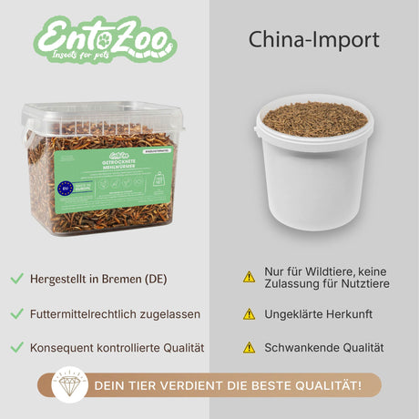 Getrocknete Mehlwürmer