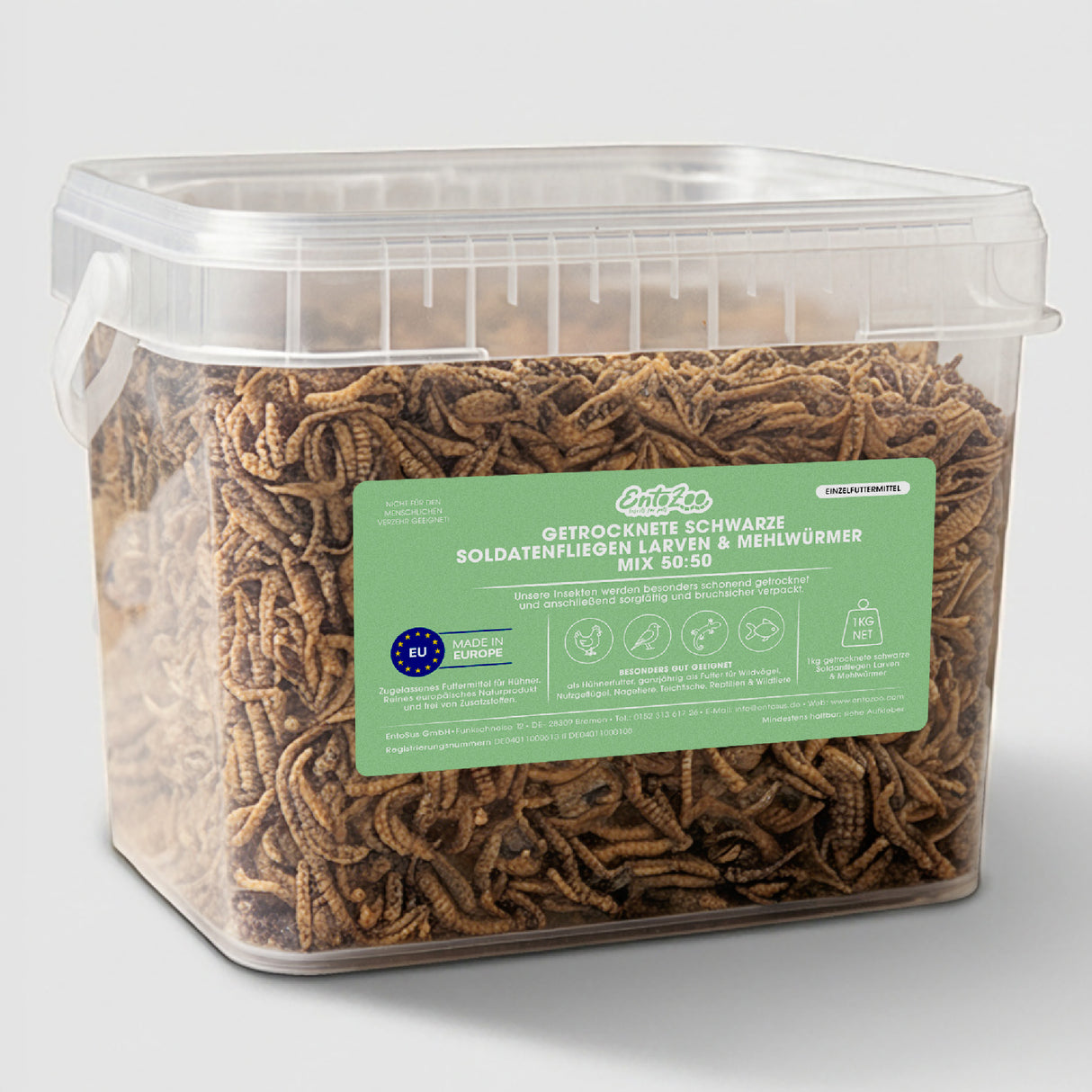 Insekten Mix Schwarze Soldatenfliege und Mehlwurm