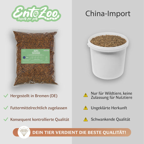 Getrocknete Mehlwürmer