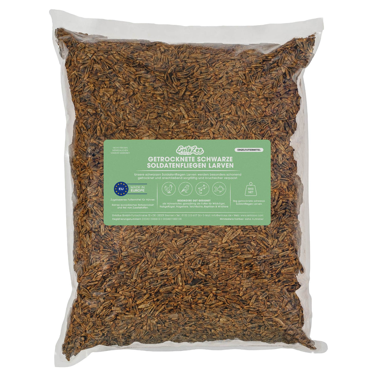Getrocknete Schwarze Soldatenfliegen Larven für Vögel und andere Haustiere