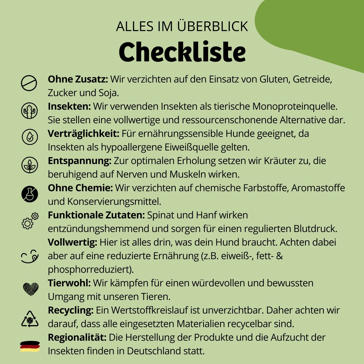 BugBell - Hundekeks - Entspannung und Beruhigung - Bugkeks Spinat & Hanf 150g