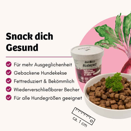 Bugbell - Hundekeks - Harmonie und Zufriedenheit - BugKeks Cranberry & Käse 150g