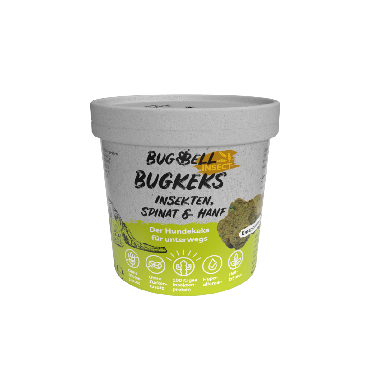 BugBell - Hundekeks - Entspannung und Beruhigung - Bugkeks Spinat & Hanf 150g