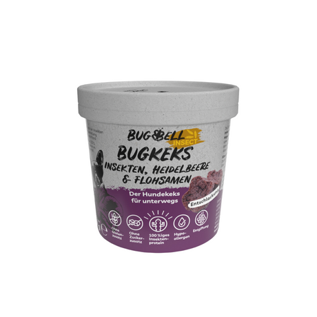 BugBell - Hundekeks - Entschlackung und Entgiftung - Bugkeks Heidelbeere & Flohsamen 150g
