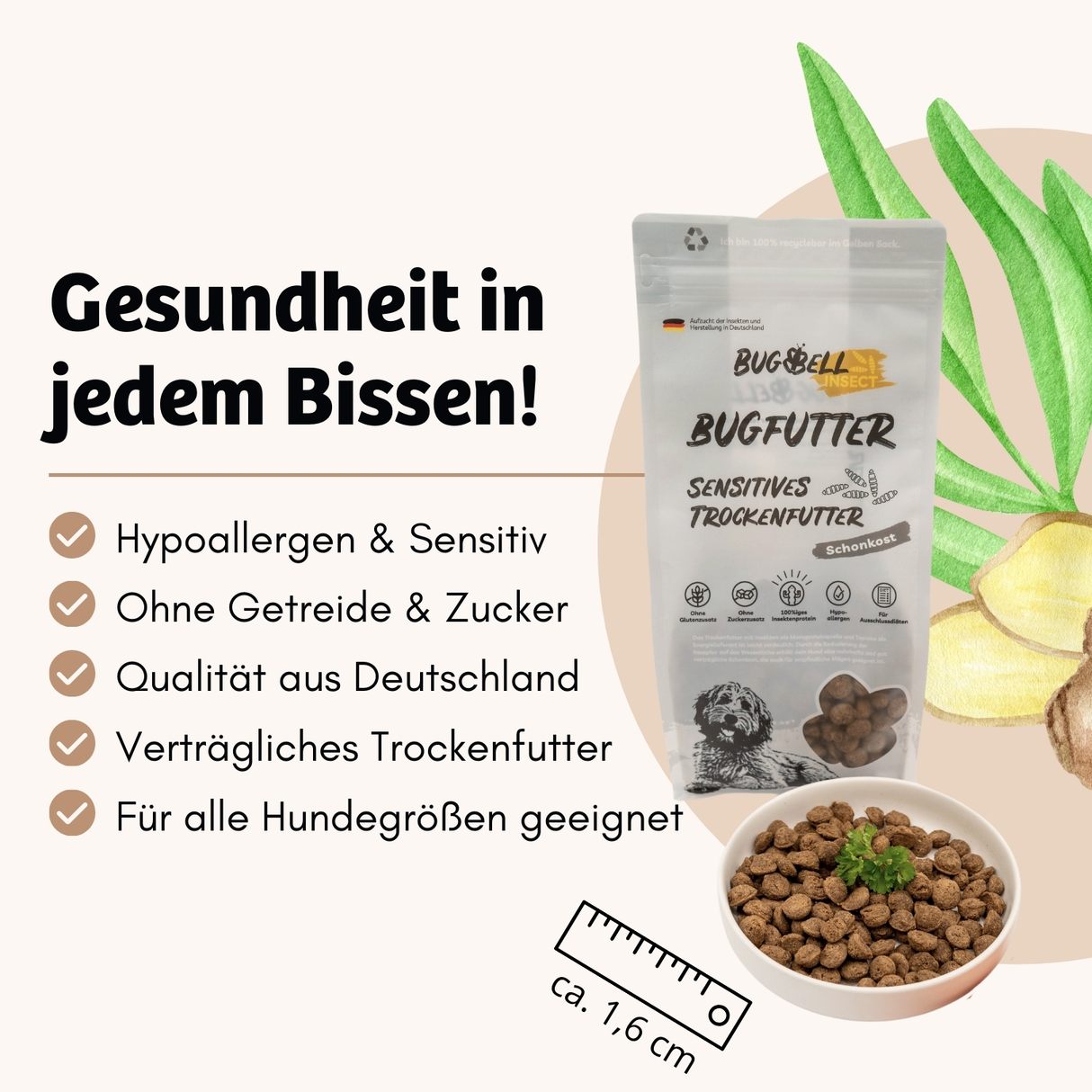 Bugbell - Trockenfutter - Schonkost bei Unverträglichkeiten 900g