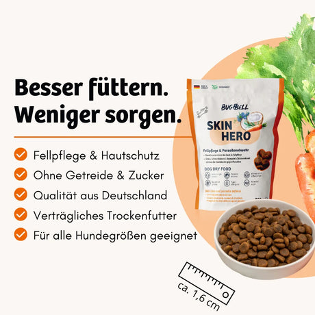 Bugbell - Hunde Trockenfutter - SkinHero - Fellpflege & Parasitenabwehr
