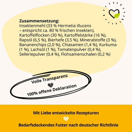 BugBell - Trockenfutter - Kraft und Energie - BugFutter Kraftpaket Banane & Chiasamen 900g