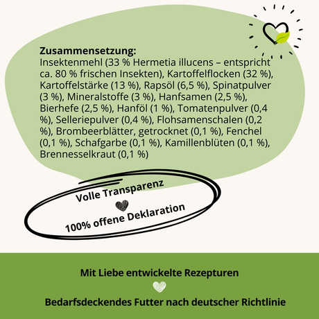BugBell - Trockenfutter - Entspannung und Beruhigung - BugFutter Spinat & Hanf Entspannungskur 900g