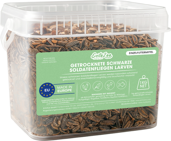 Getrocknete Soldatenfliegenlarven