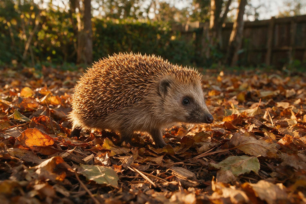 Igel im Herbstlaub